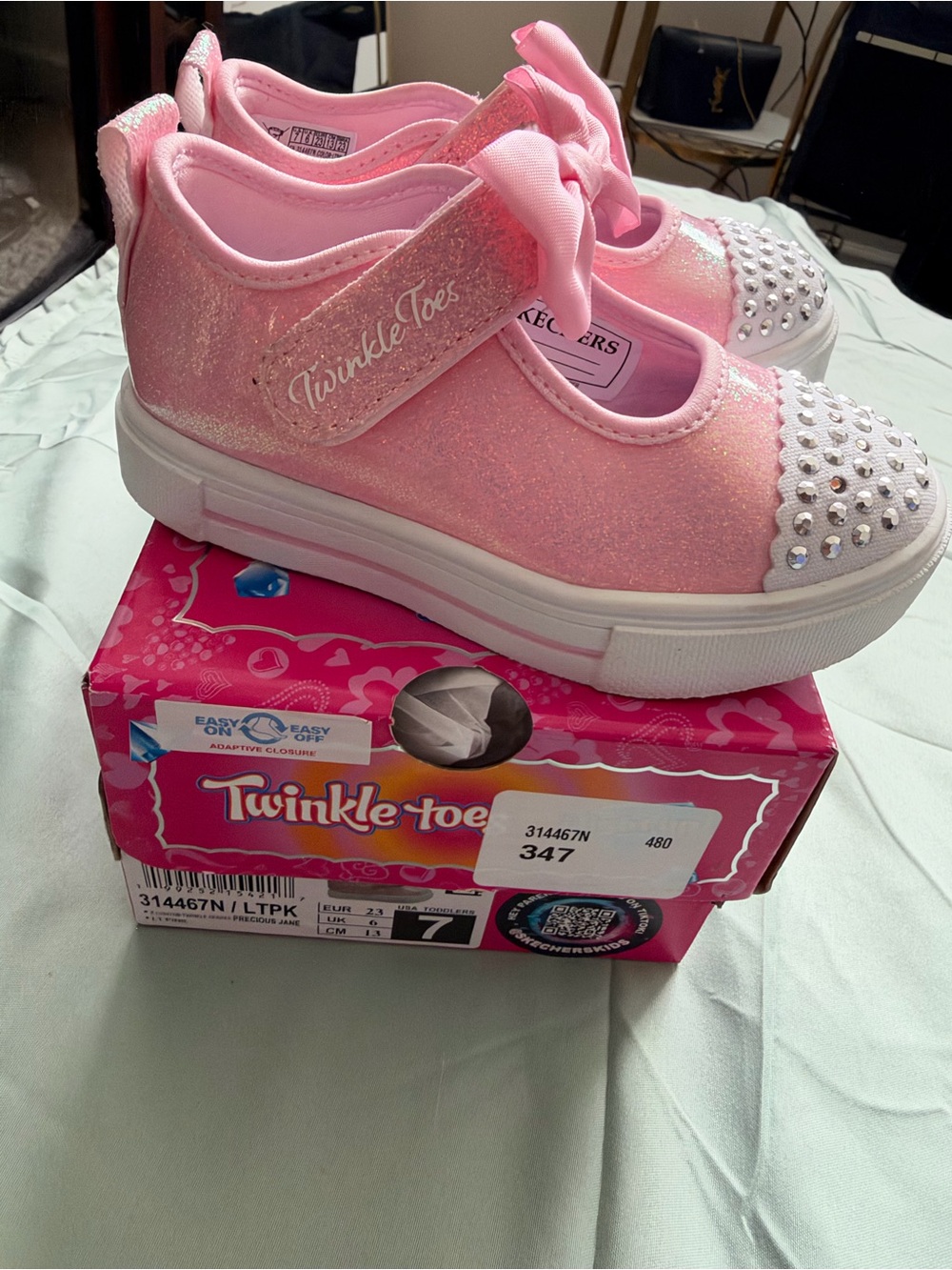 Kids' Pink Glitter Mary Jane Sneakers